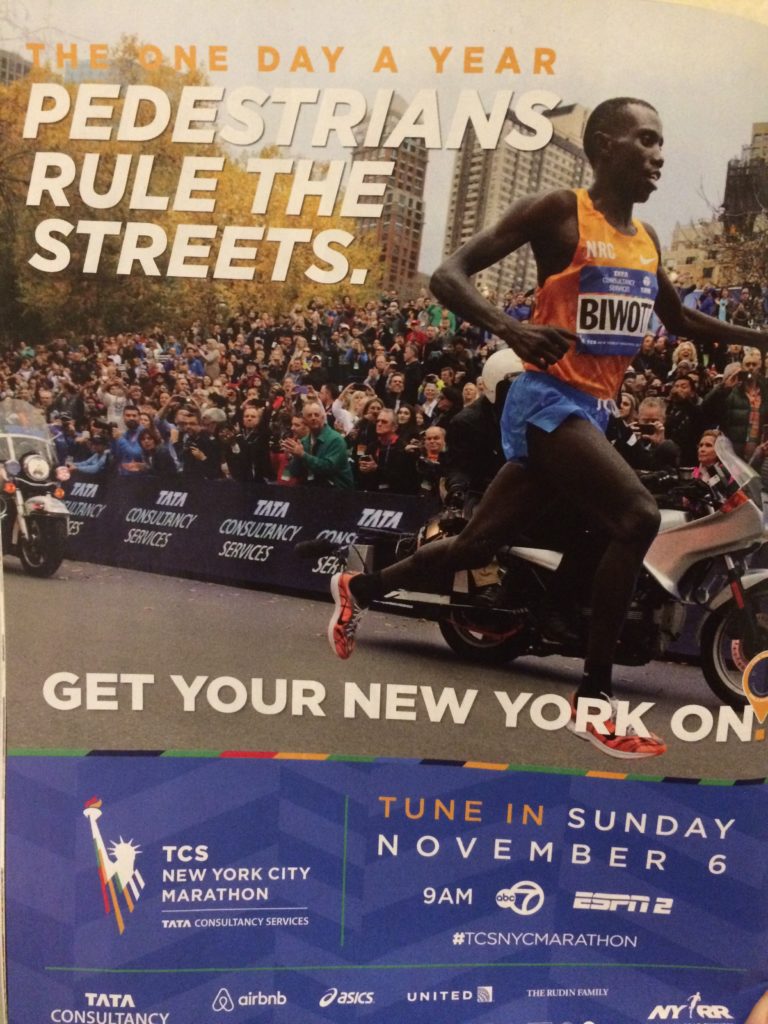 Poster for New York City Marathon, "The One Day a Year Pedestrians Rule the Streets"